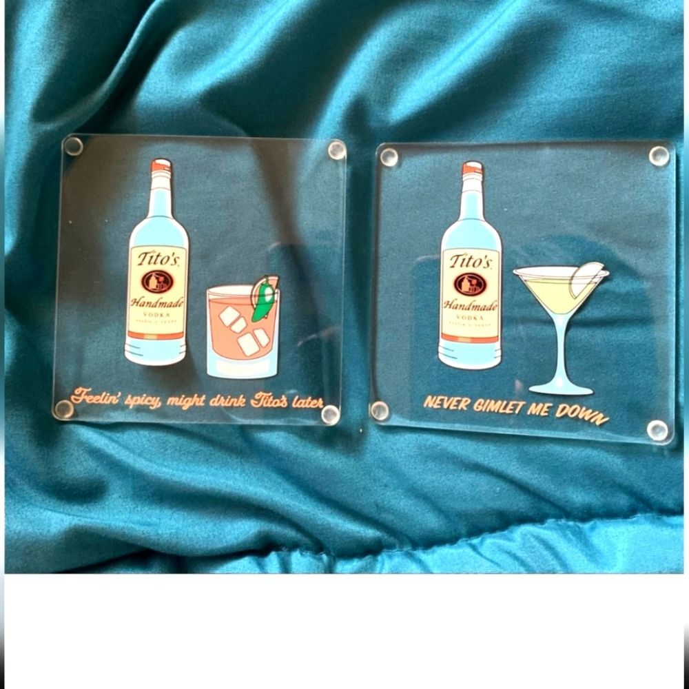 Tito's Vodka Acrylic Coasters NEW